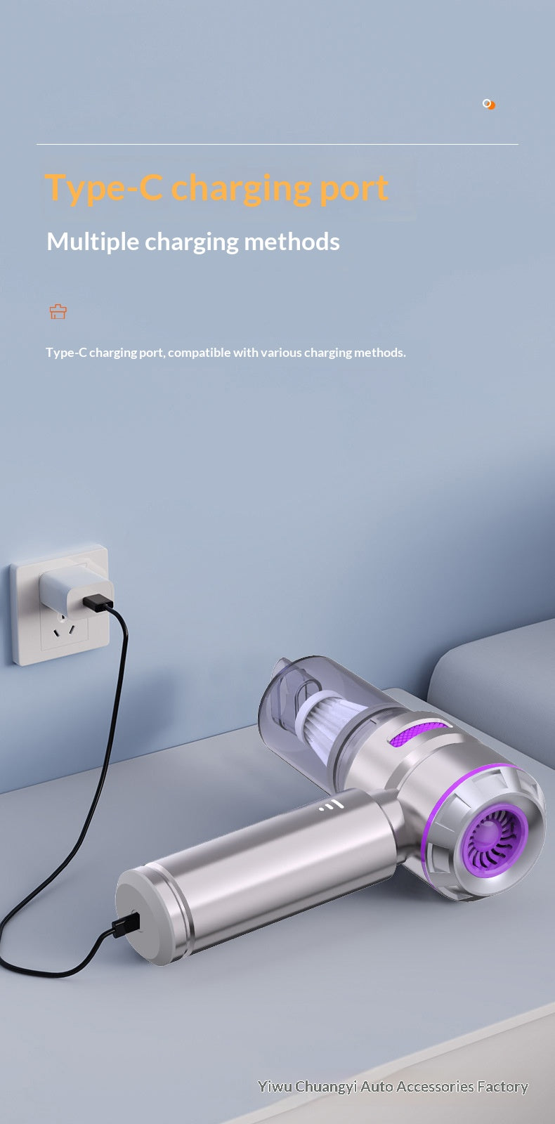 Portable Handheld Dust Blower & Vacuum with High Suction for Home and Car