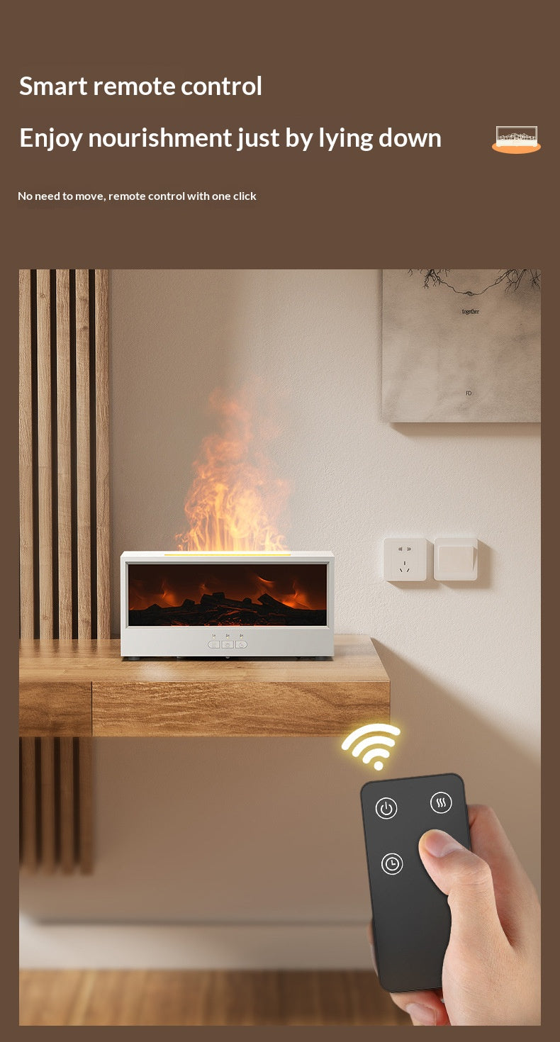 3D Flame Fireplace Aromatherapy Humidifier with Remote Control