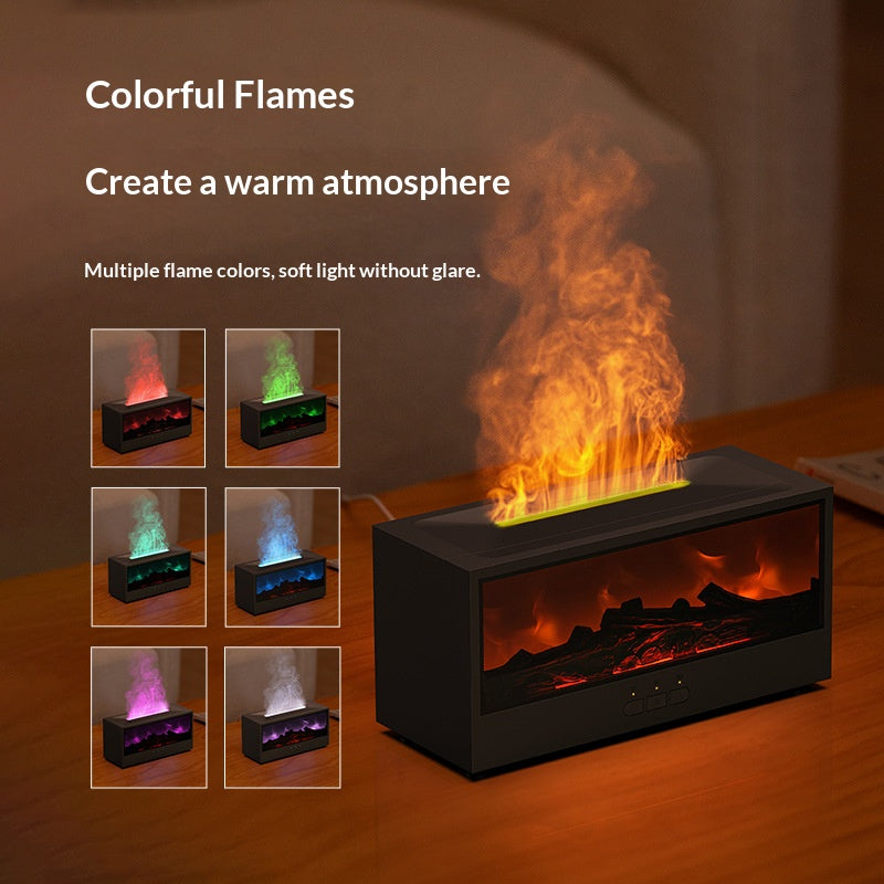 3D Flame Fireplace Aromatherapy Humidifier with Remote Control