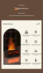 3D Flame Fireplace Aromatherapy Humidifier with Remote Control