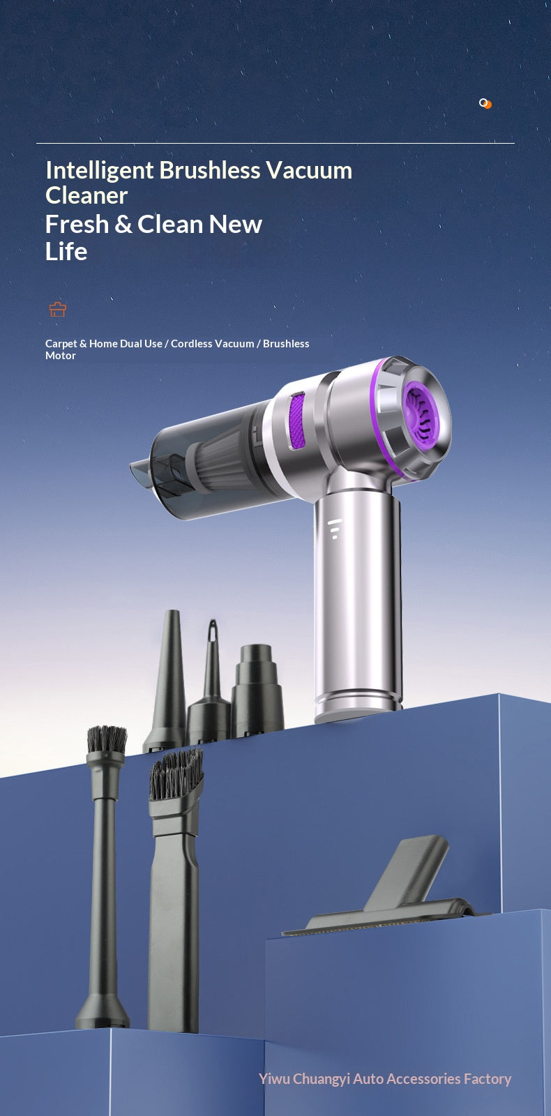 Portable Handheld Dust Blower & Vacuum with High Suction for Home and Car