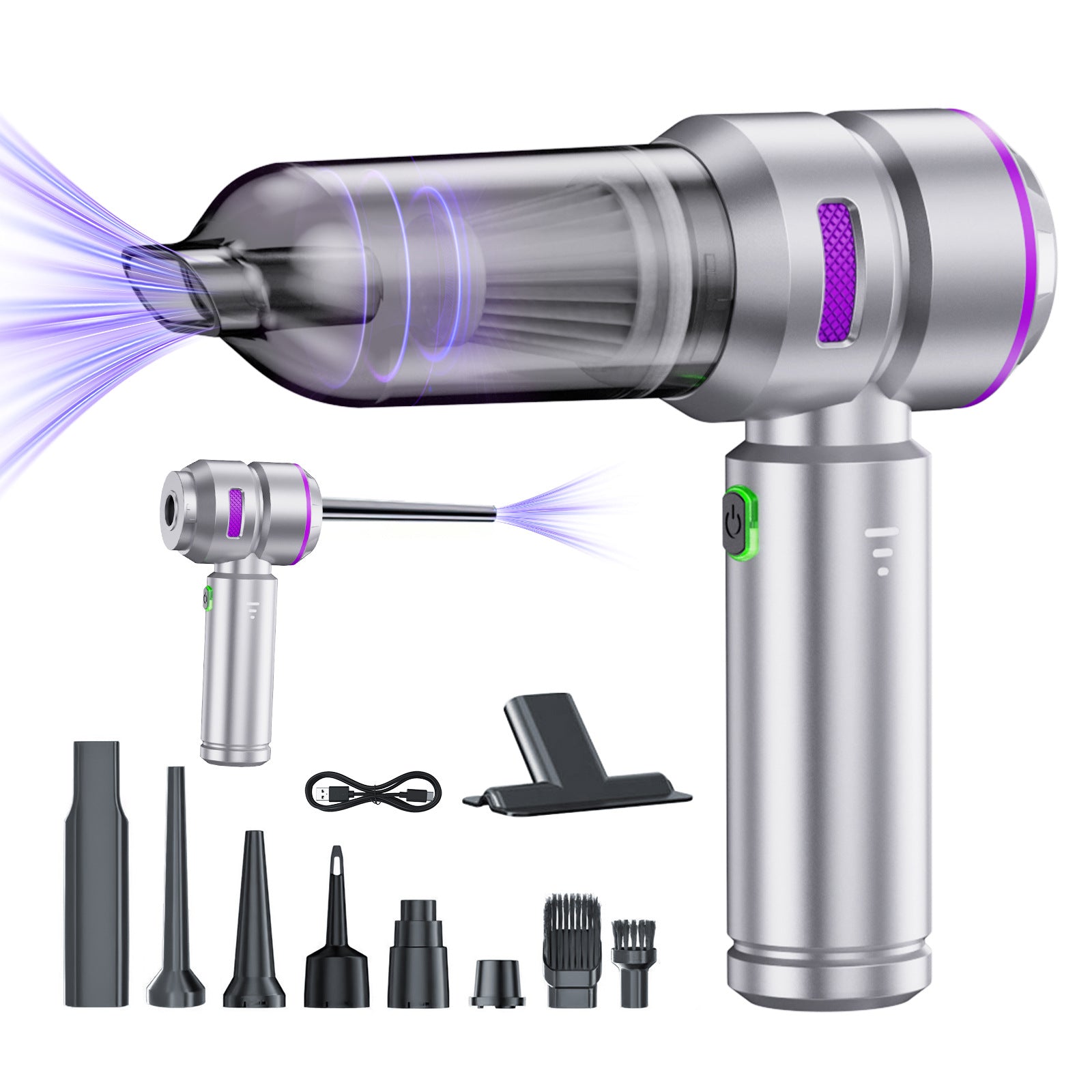 Portable Handheld Dust Blower & Vacuum with High Suction for Home and Car