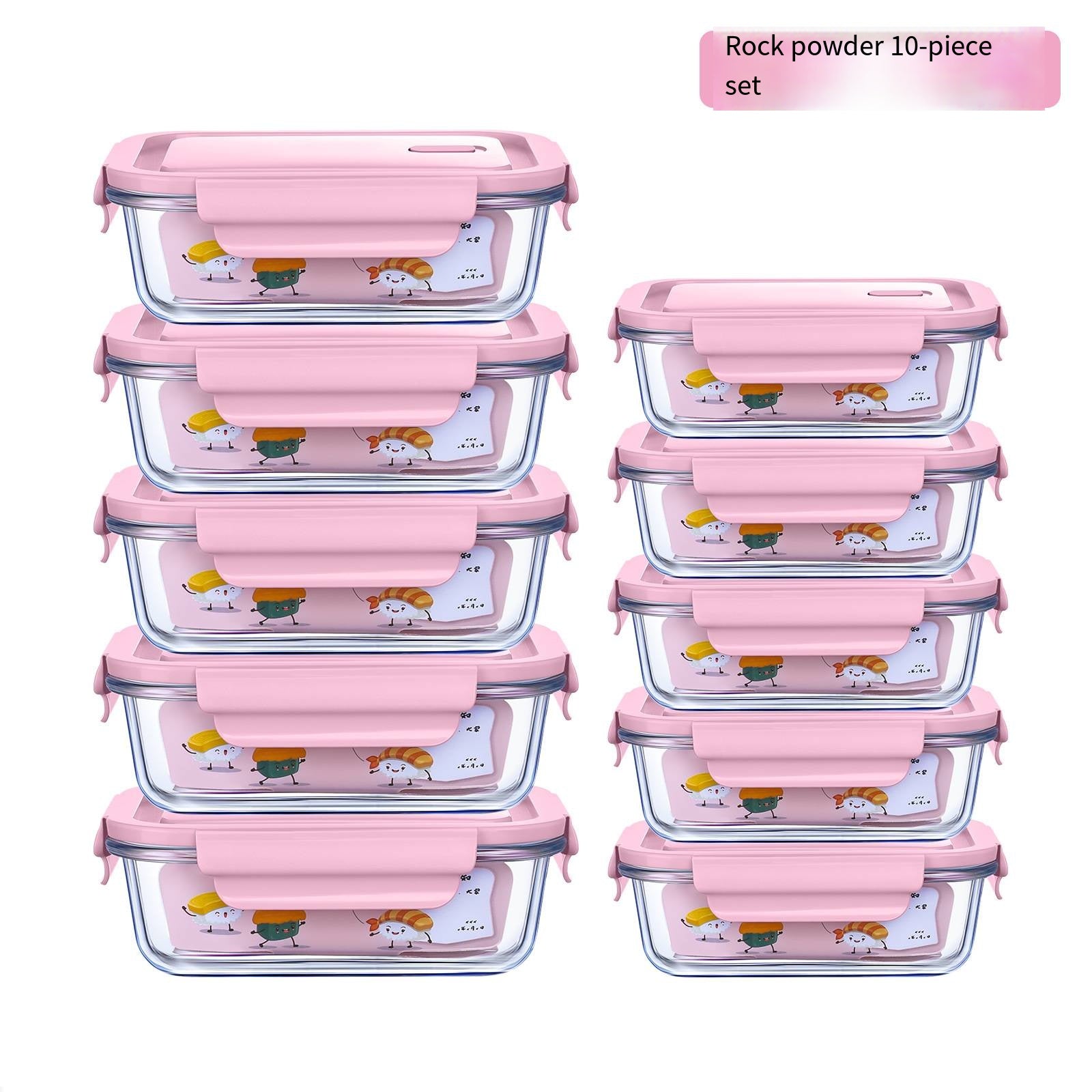 High Borosilicate Glass Lunch Box Set (10 Pieces) – Heat-Resistant Rectangular Food Containers