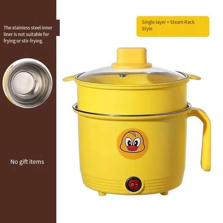 Little Yellow Duck 1.8L Mini Electric Pressure Cooker – Compact Multi-Function Dorm Cooker