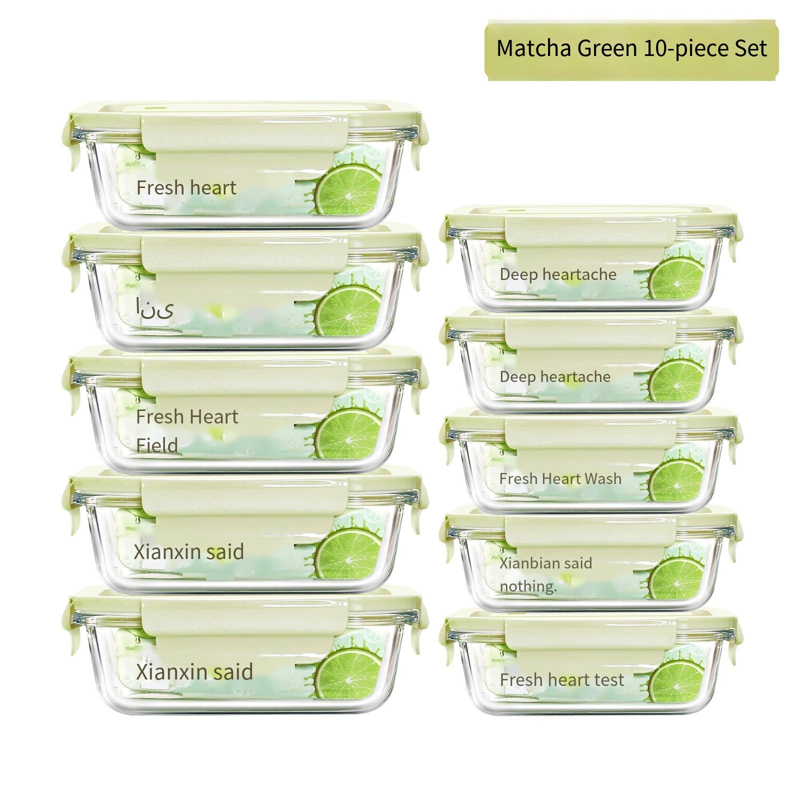 High Borosilicate Glass Lunch Box Set (10 Pieces) – Heat-Resistant Rectangular Food Containers