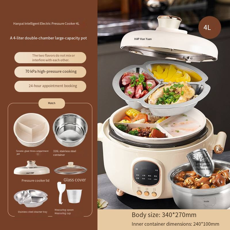 Multi-Function Electric Pressure Cooker – 3-Layer Ceramic Inner Pot for Fast Home Cooking
