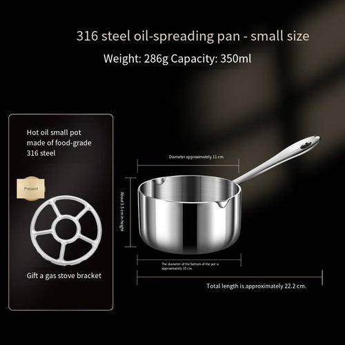 316 stainless steel hot oil small pot - mini oil splashing and stir-frying tool