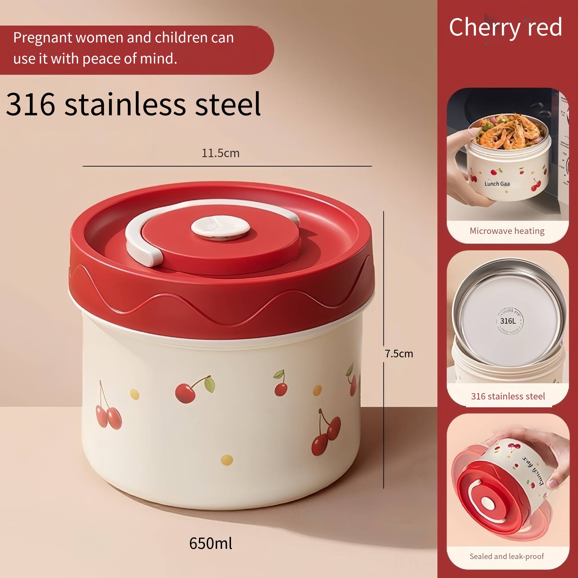 316 Stainless Steel Leak-Proof Lunch Box – Thickened Seal Portable Food Container