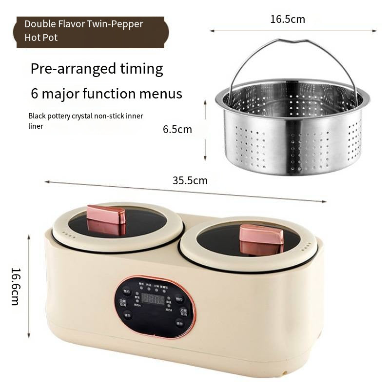 Dual-Pot Smart Rice Cooker 110V/220V – Multi-Function Electric Cooker with Timer
