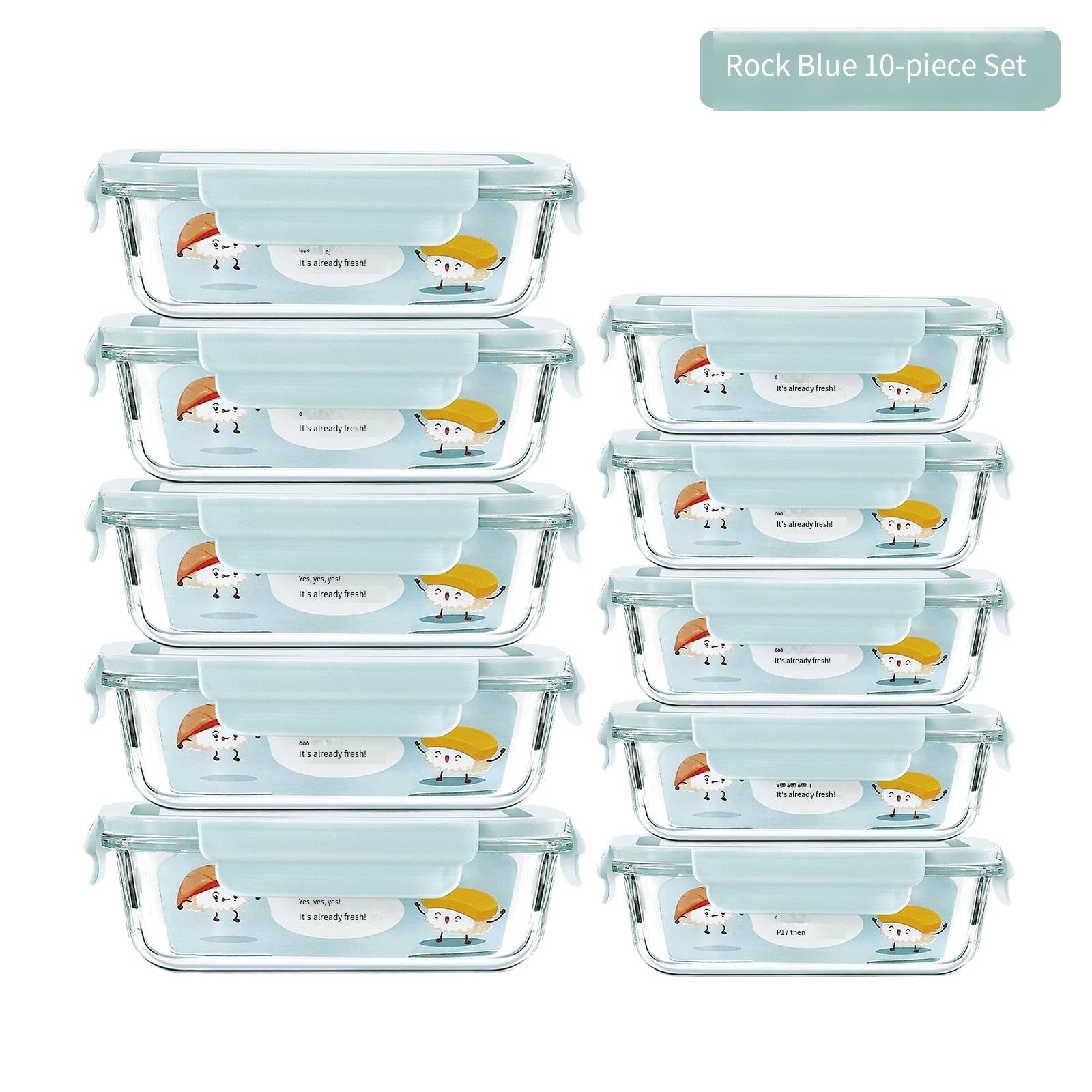 High Borosilicate Glass Lunch Box Set (10 Pieces) – Heat-Resistant Rectangular Food Containers