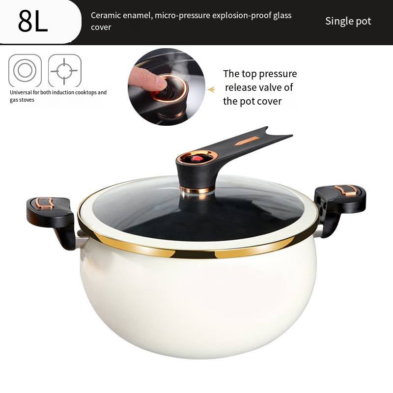 Large-Capacity Enamel Ceramic Micro-Pressure Soup Pot – Healthy & Efficient Home Cooking
