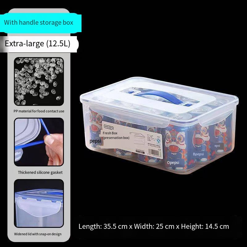 Food-Grade Large Capacity Airtight Storage Box for Refrigerator Organization