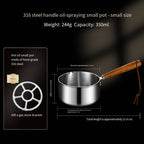 316 stainless steel hot oil small pot - mini oil splashing and stir-frying tool