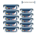 High Borosilicate Glass Lunch Box Set (10 Pieces) – Heat-Resistant Rectangular Food Containers