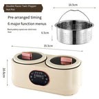 Dual-Pot Smart Rice Cooker 110V/220V – Multi-Function Electric Cooker with Timer