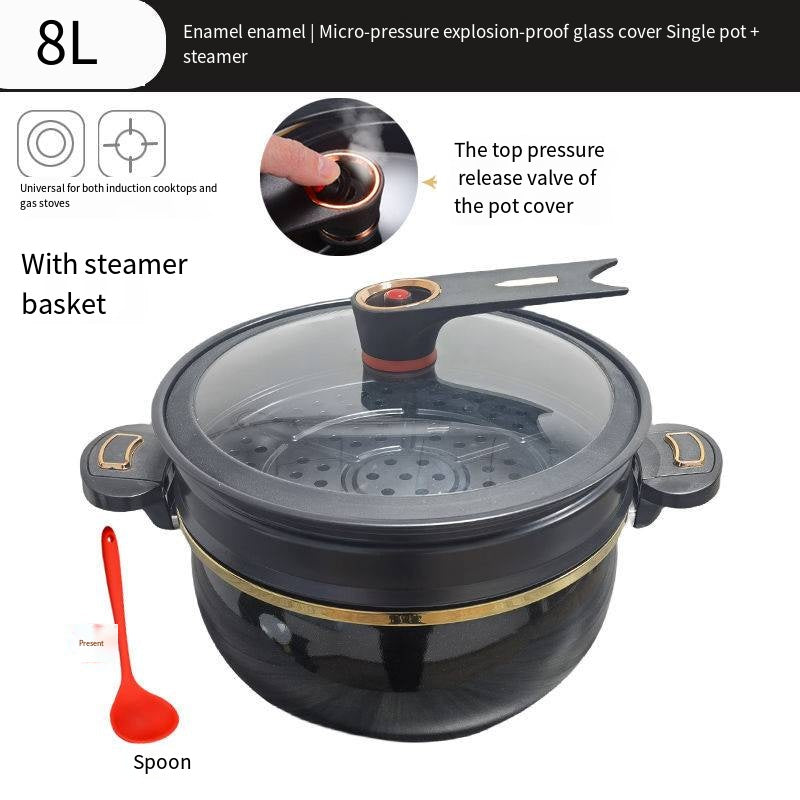 Large-Capacity Enamel Ceramic Micro-Pressure Soup Pot – Healthy & Efficient Home Cooking