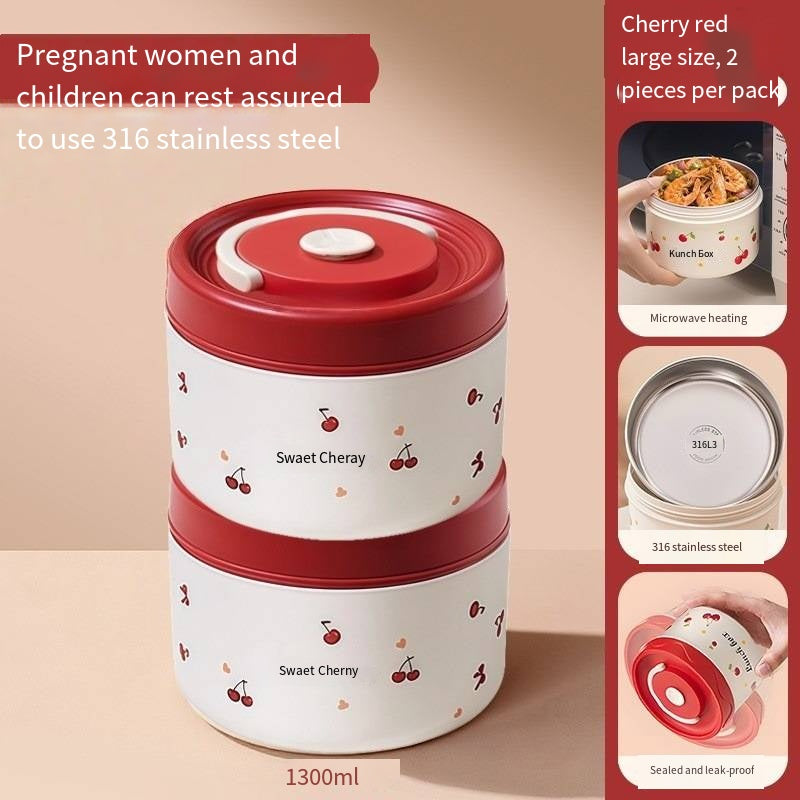 316 Stainless Steel Leak-Proof Lunch Box – Thickened Seal Portable Food Container